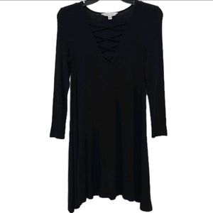 American Eagle Soft & Sexy Women's S Black Dress Ribbed Longsleeve Whimsigoth